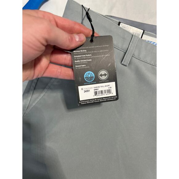 Footyjoy Washed Twill Shorts in Grey Men's Size 38 waist new! - Picture 2 of 7
